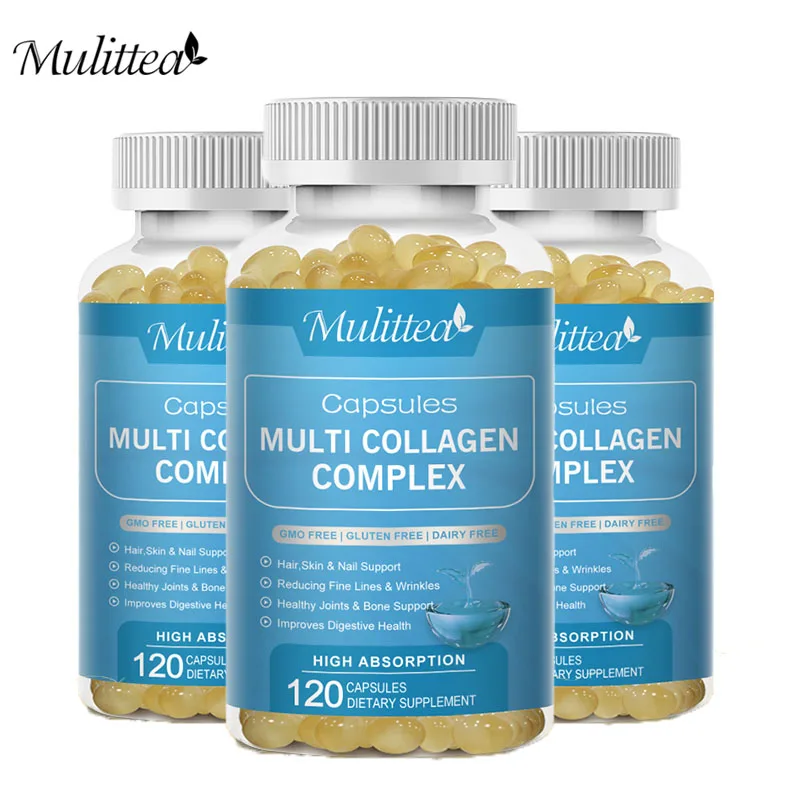 Mulittea Collagen Peptides Complex of Hyaluronic Acid and Vitamin C Helps Joint Nails health & Brighten skin & Hair Growth