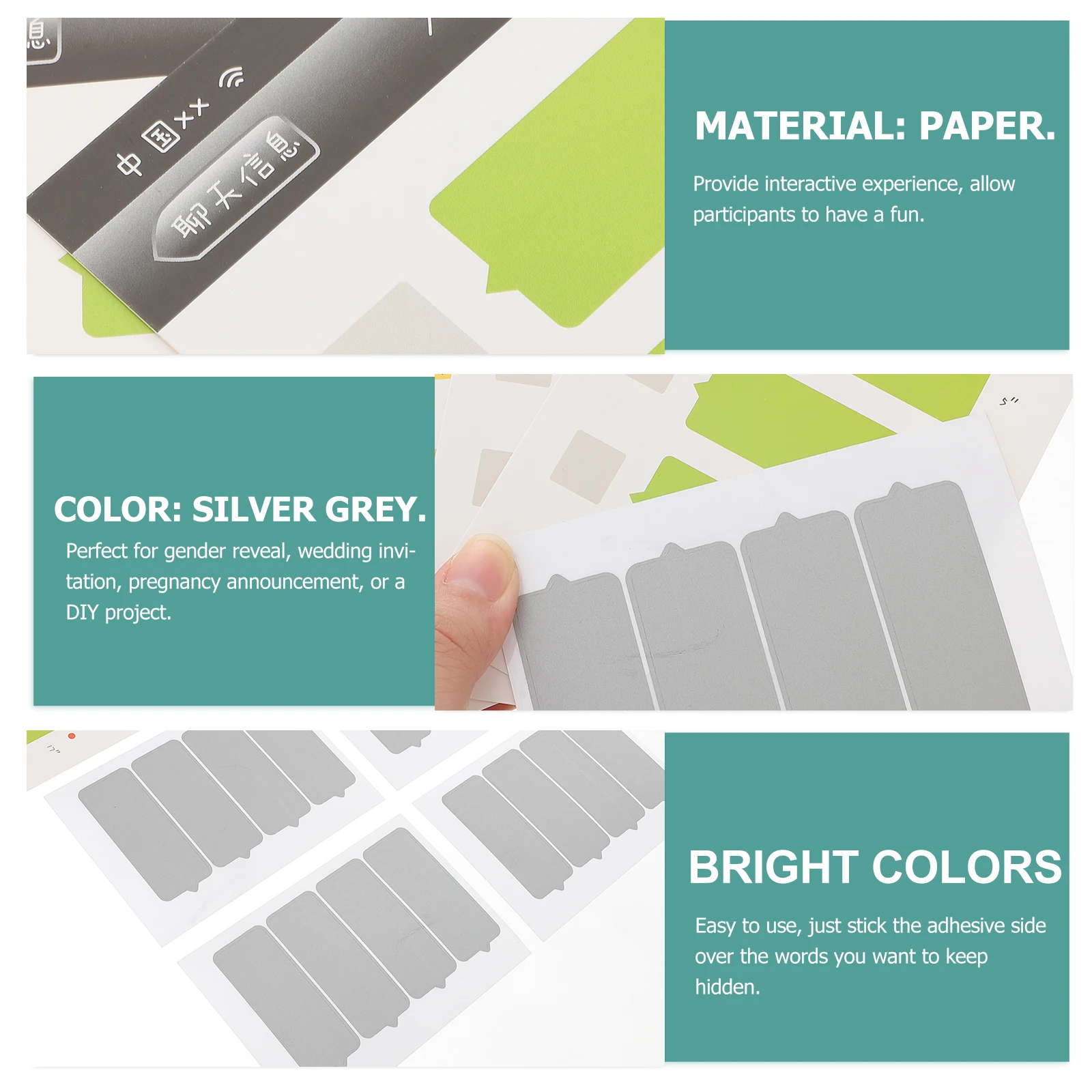 

Scratch Off Labels Notes Confession Card DIY Creative Fun Gender Reveal Scratch Off Stickers Baby Shower Wedding Party