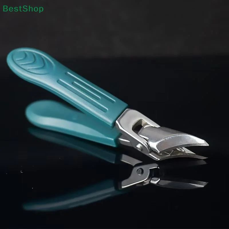 ☆ ☆ 25 °   ماكينة قص الأظافر المنحنية ذات الفم المائل من الفولاذ المقاوم للصدأ ومزيل للبشرة المضاد للرذاذ