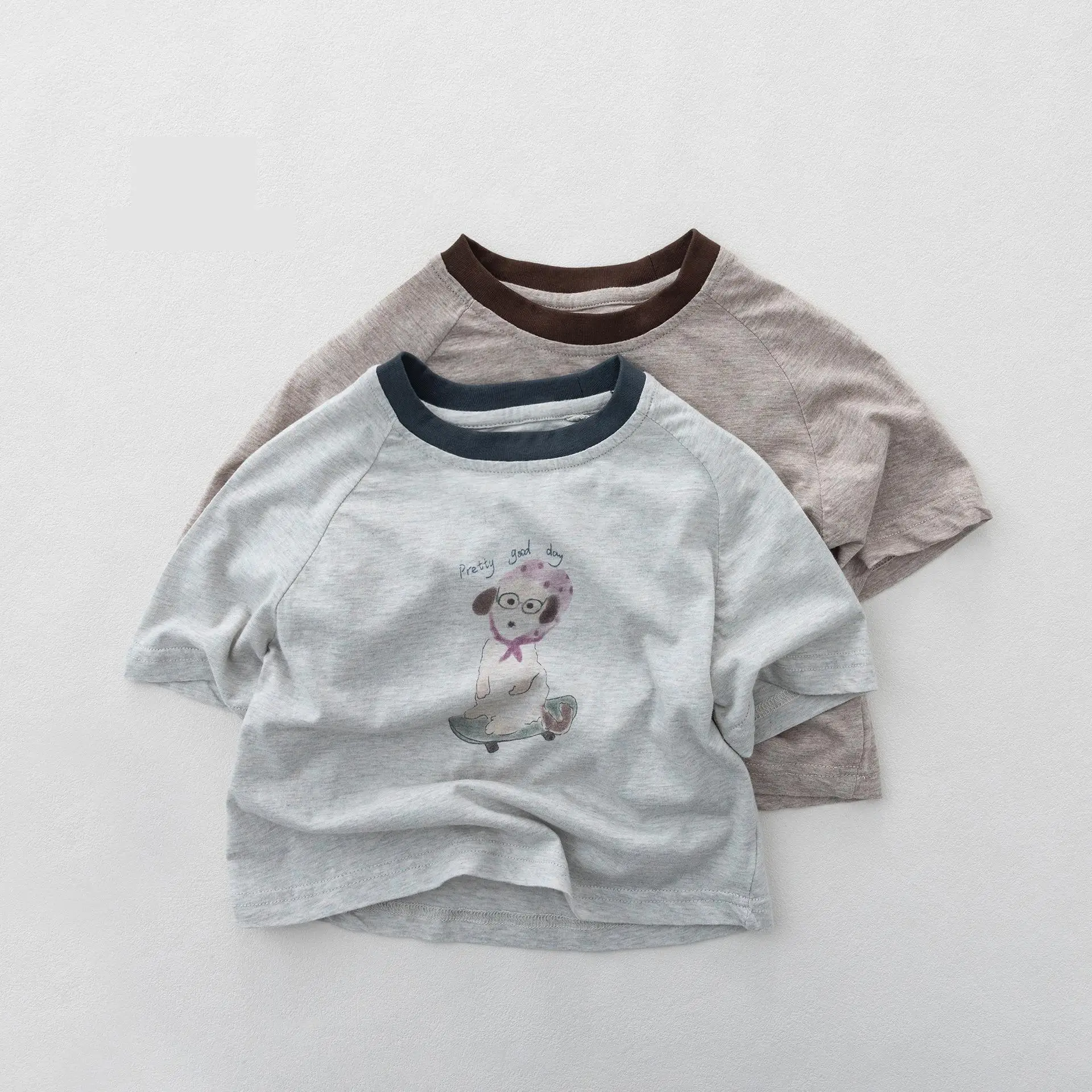 

2026 Summer New Children Loose Cartoon T Shirts For Boys Girls Short Sleeve Casual Tops Baby Cotton Tee Kids Cute Dog T Shirts