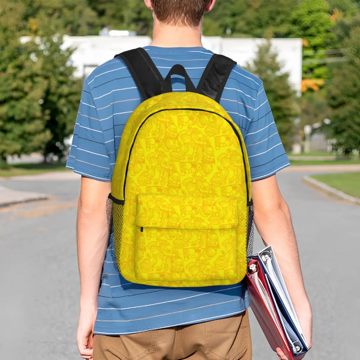 Mochilas de Anime de pato para hombres y mujeres, bolsa de libros para estudiantes universitarios, se adapta a bolsas para portátiles de 15 pulgadas