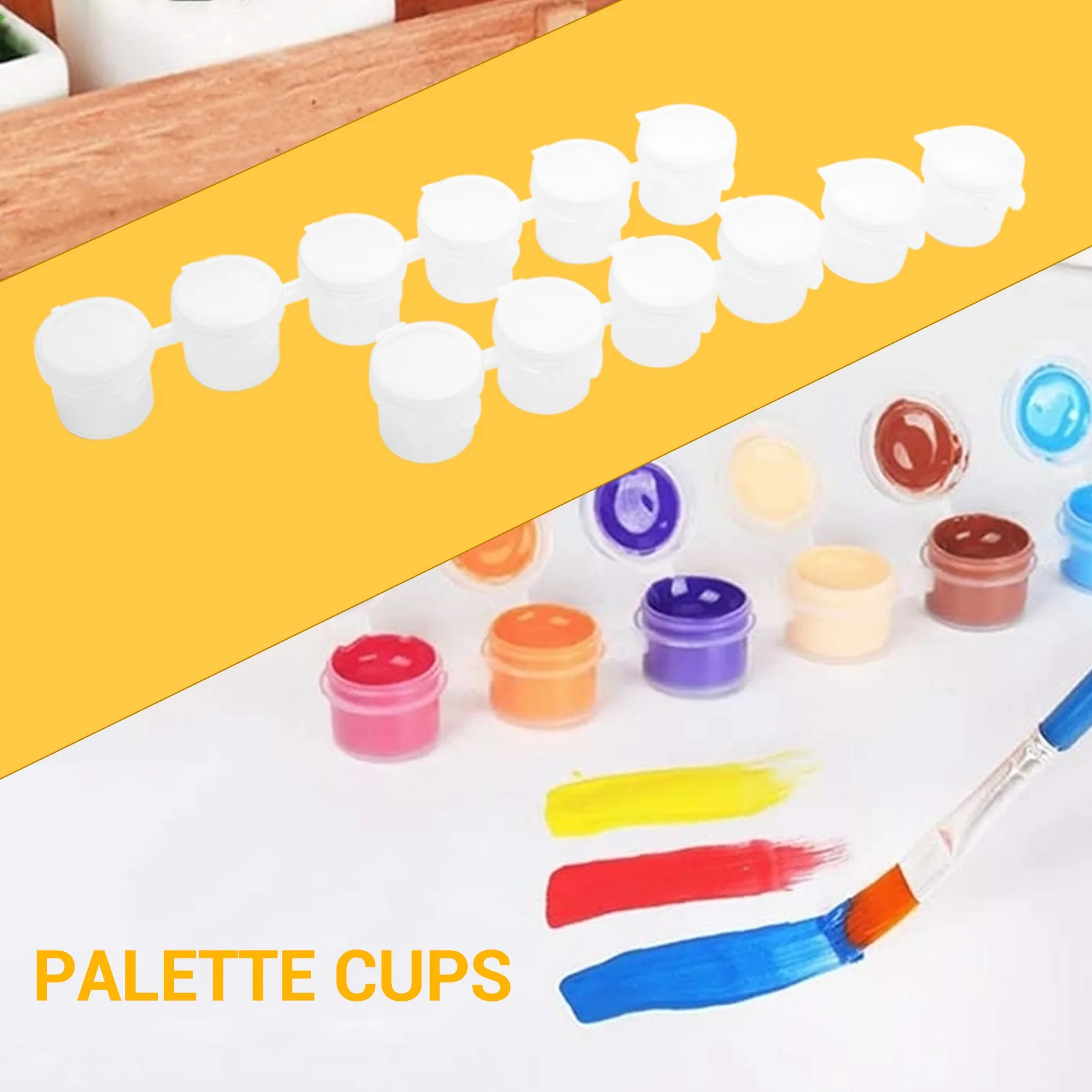 20 Strips 120 Pots 5Ml 6 Cups Mini Empty Paint Pot Pod Strips Paint Strips Arts and Crafts Plastic Storage Containers