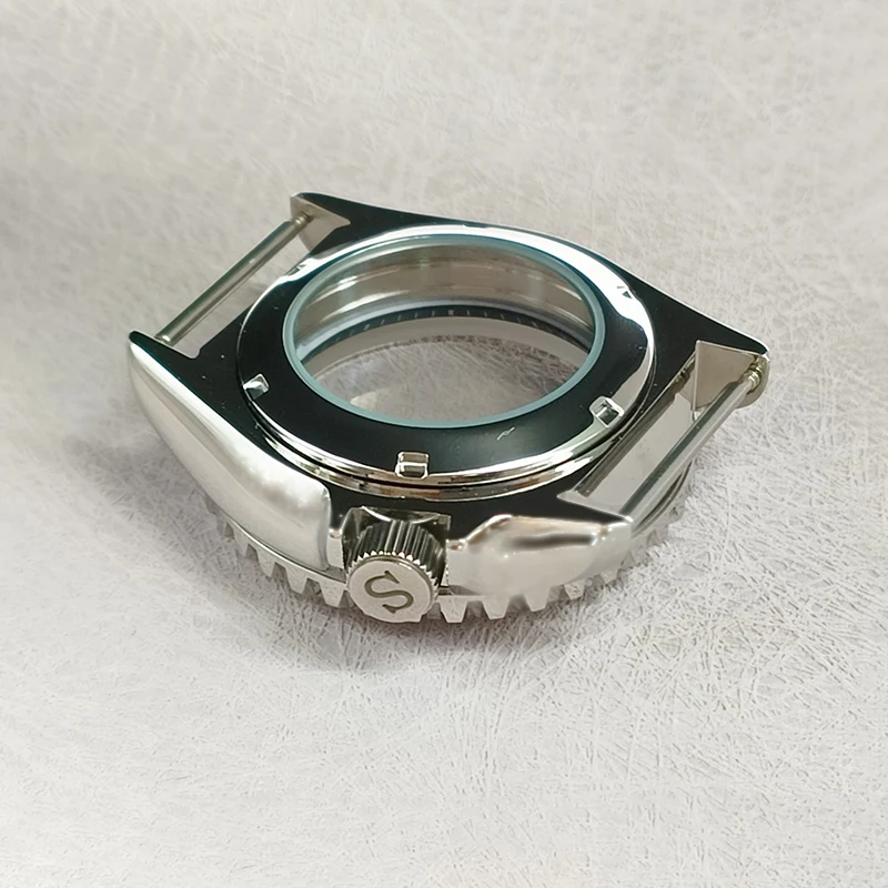 42 มม.NH35 กรณีโดมแก้วคริสตัลแซฟไฟร์เหมาะกับ NH35 NH36 NH38 4R การเคลื่อนไหวโปร่งใสปกหลัง SKX007 ผู้ชายนาฬิกากรณี