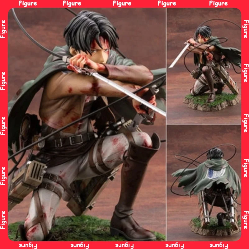 

Anime Attack on Titan Battle Damage Levi Ackerman Action Figure Levi Commander Collection PVC Model Desktop Ornament Toys Gifts