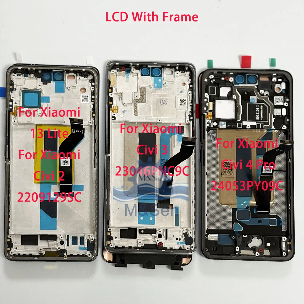 655-amoled-original-for-xiaomi-13-lite-civi-2-lcd-display-screen-touch-panel-digitizer-for-xiaomi-civi-3-civi-4-pro-lcd-frame