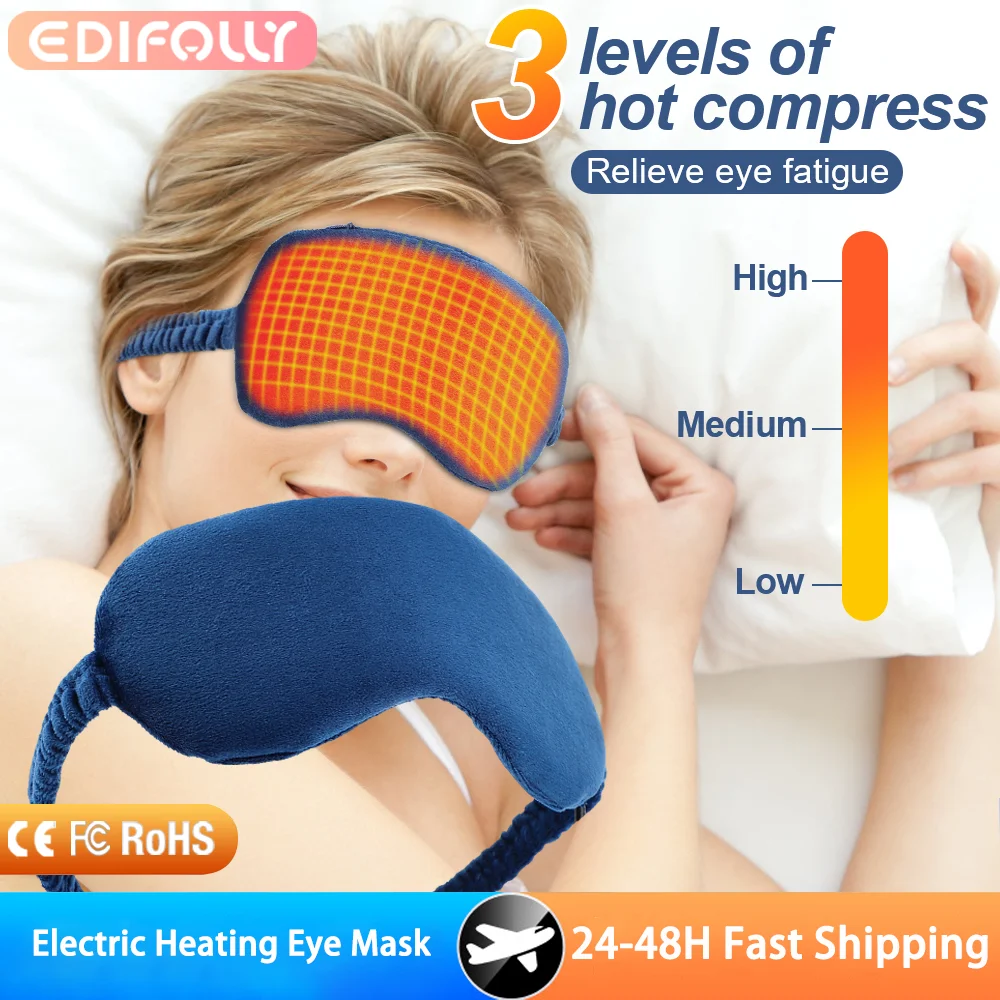 

Многоразовая USB-маска для глаз с подогревом, инфракрасный горячий компресс, тепловая терапия, уход за глазами, снятие усталости и сухости глаз, повязка на глаза для сна