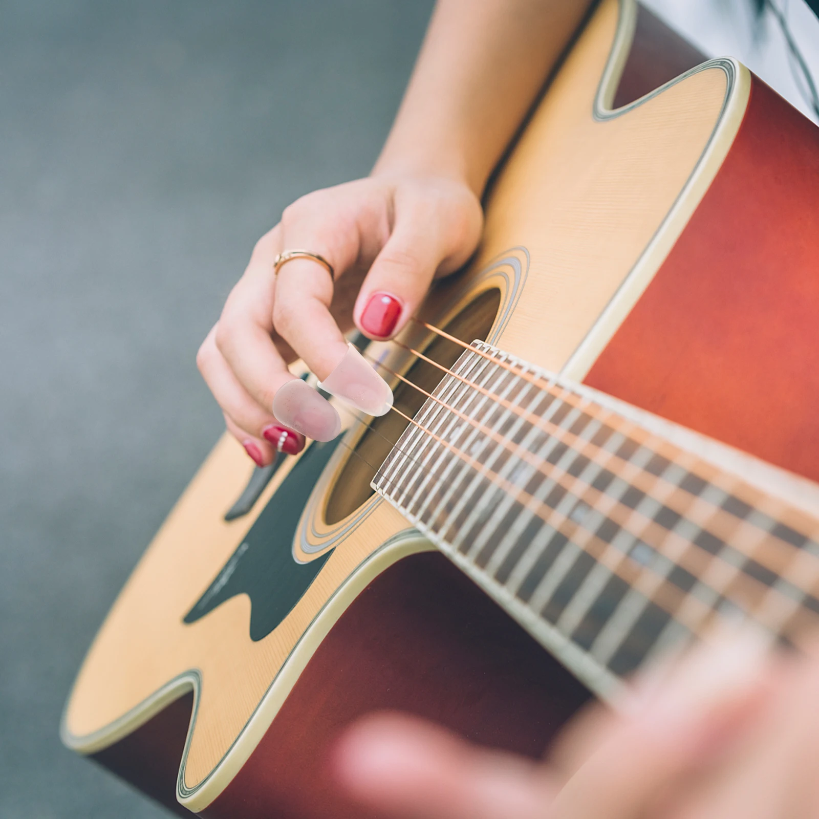 

4 Pcs Nail Guitar Finger Cots Child Sleeves Ukulele Caps Silica Gel Cover for Strumming