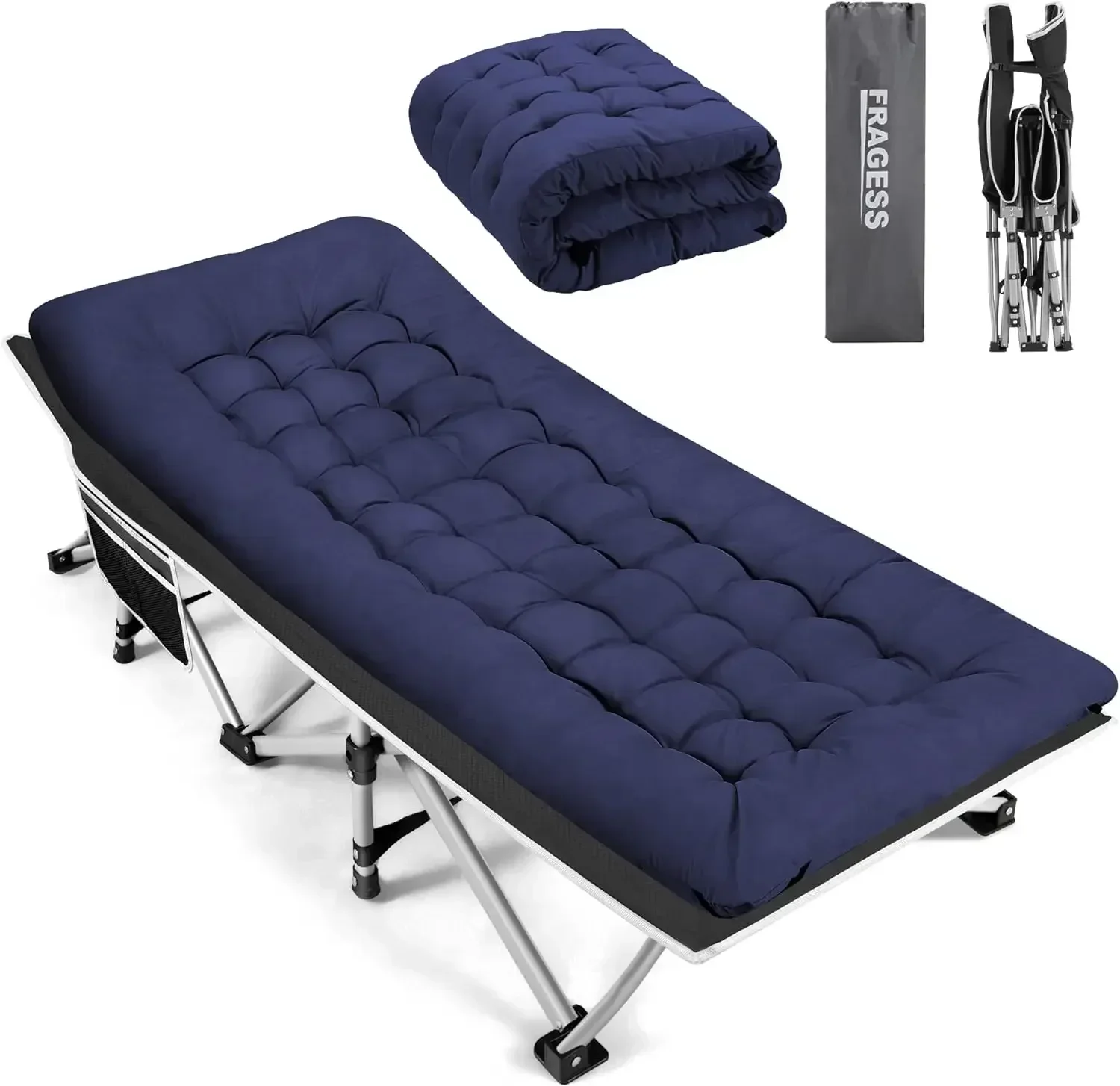 

durable Portable Camping Cot, Sleeping Cot for Adult, 28" Extra Wide Heavy Duty Folding Cot Max Load 600LBS with Thick Mattress