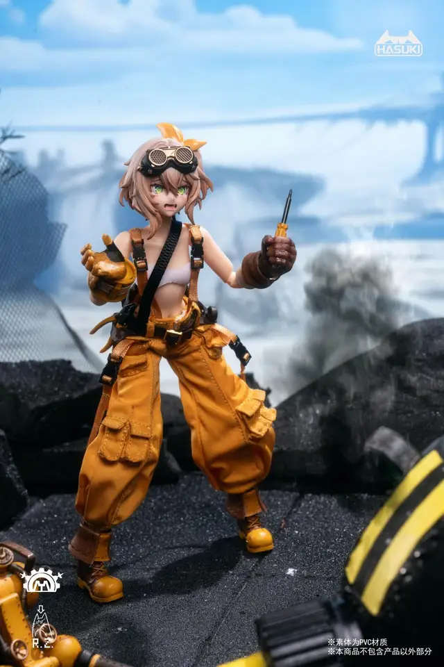 1/12 Scale Hasuki Pa007 Female Soldier Pocket Art Series Mechanic