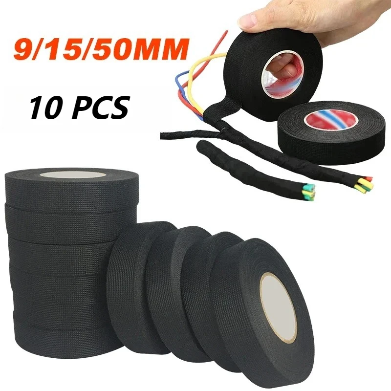 Fireproof Insulating Tape Heat Resistant - 9/15/50mm Widths for Auto Wire Harness Protection, Electrical Wiring Loom Tape