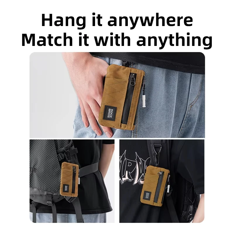 ROCKBROS Phone Bag Lightweight Portable Hand Bag Hanging Buckle Multifunction Card Bag Item Storage Wallet Commute Bag