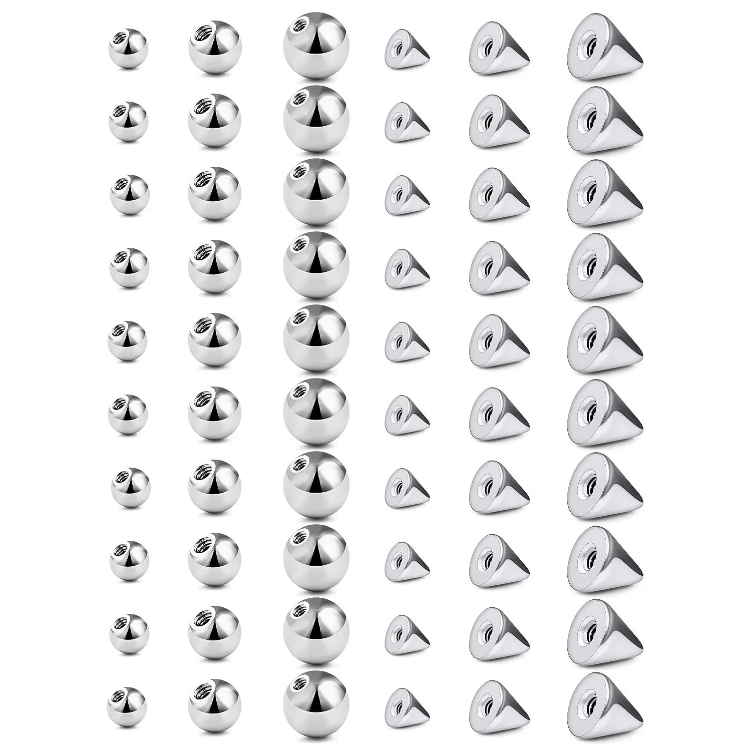 16/14g Replacement Piercing Changing Balls/Cones/Parts for Septum Tongue Bridge Eyebrow Lip Body Jewellery Accessories