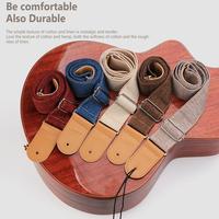 Guitar Strap Comfortable Cotton Linen Length Adjustable Guitar Tail Nail Shoulder Strap For Folk Acoustic Guitar Accessories