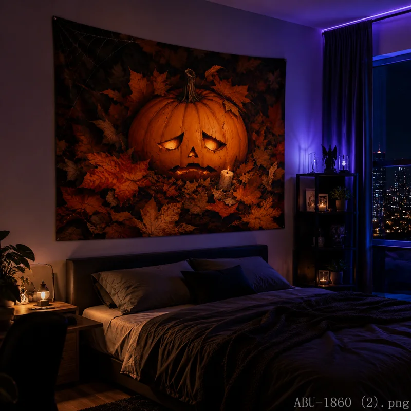 Pumpkin Lantern Halloween - VIKAMA Tappeto Decorativo di Halloween con