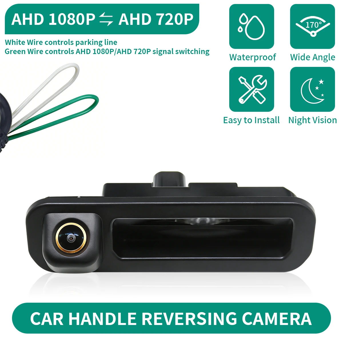 AHD 1080P Vehicle Rear View Trunk Handle Camera For Ford Focus 3 MK3 C MAX 2011-2014 Waterproof Night Vision Parking Camera
