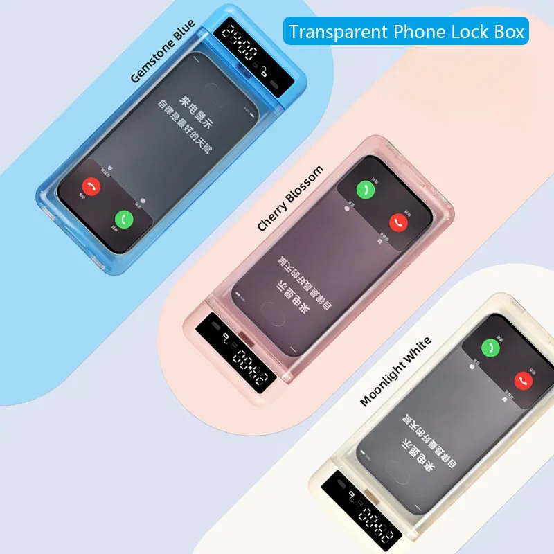 اقفال الصناديق للهاتف الذكي مع شاشة الكريستال السائل الموقت حقيبة المحمولة الهاتف المحمول قفل آمن حالة الانضباط الذاتي الهاتف الخليوي توقيت اقفال الصناديق