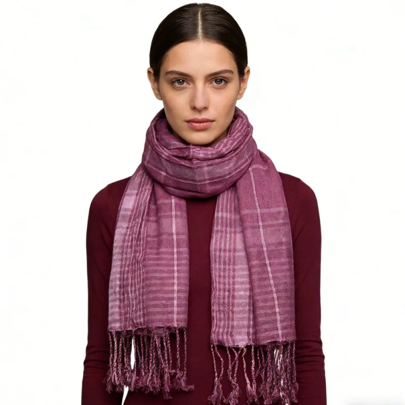 

Bright Color Block Fuchsia Scarf,Luxe Look For Evening Wear,Scarf,vacation,daily Life,Office Appropriate Subtlety For Women Men