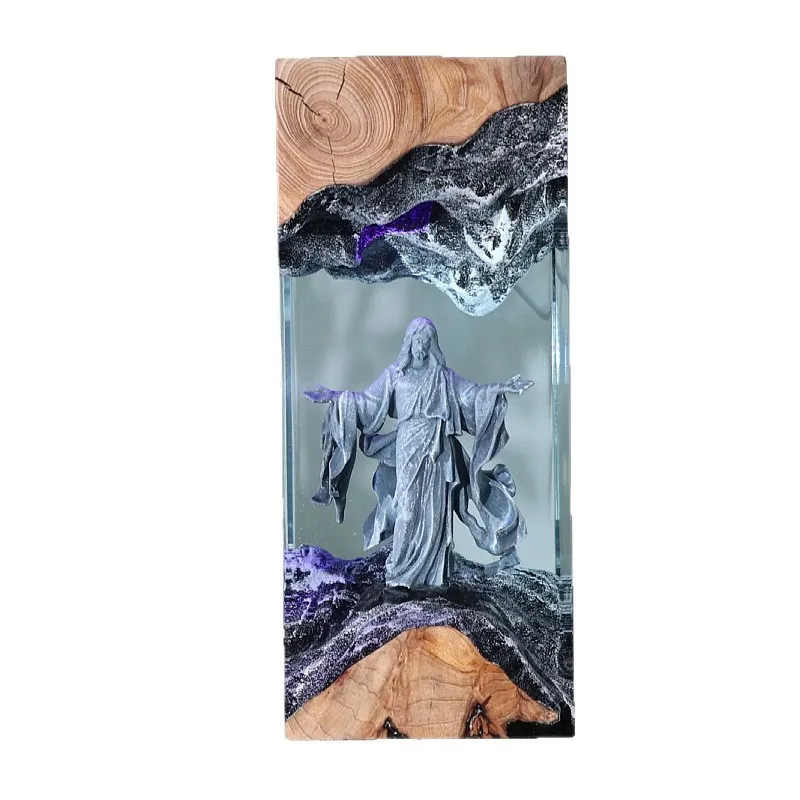 Jesus Figure Organism Resin Table Light Creactive Art Decoration Lamp Belief Culture Theme Night Light  USB Charge