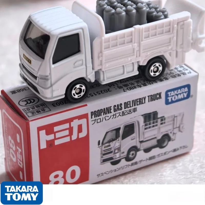 Takara Tomy Tomica No.80 Propane Delivery Truck Die Cast Alloy Mini Car Realistic Replica Kids Play Toy Boy Collector Gift