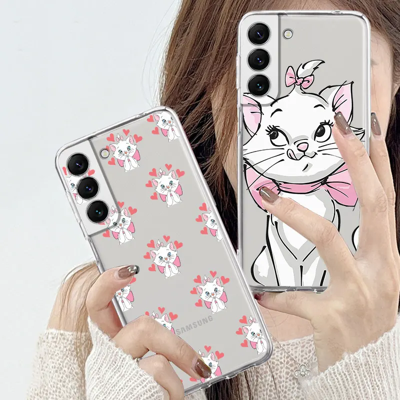 Phone Case for Samsung Galaxy S20 Plus S23 Ultra 5G S21 FE S22 S10e S10 Lite S9 Silicone Cover Funda Back Disney Marie Cat