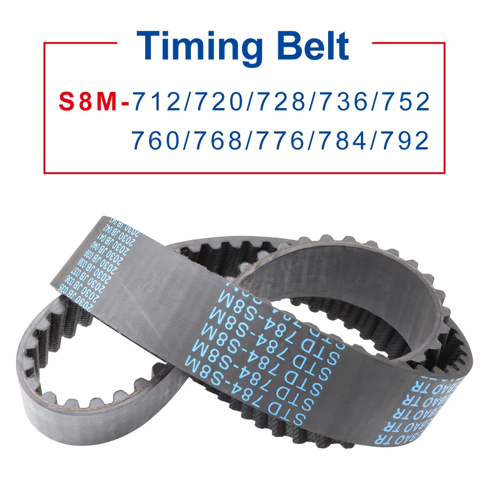 

1 Piece Timing Belt S8M-712/720/728/736/752/760/768/776/784/792Teeth Pitch 8.0 mm Circular Teeth Drive Belt Width 20/25/30/40mm