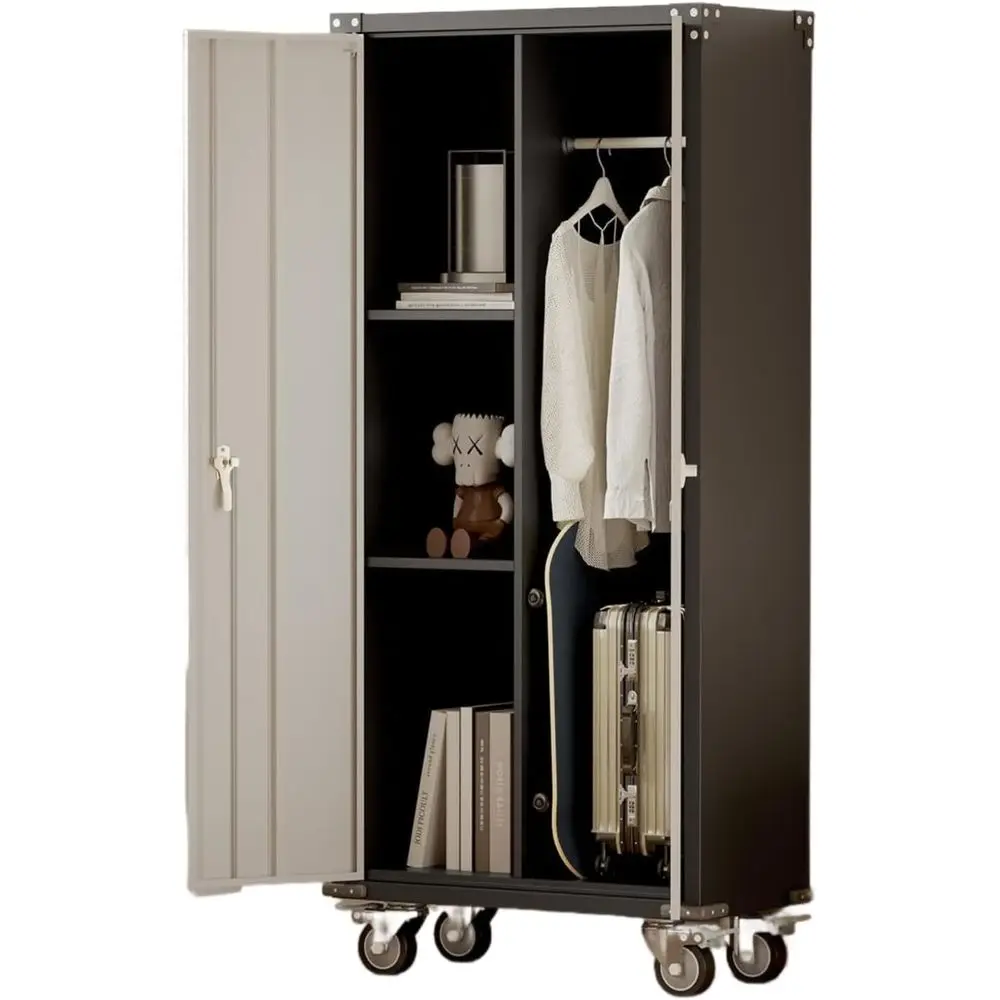 

Gray 71 Rolling Lockable Metal Garage Storage Cabinet with Wheels, Home and Workshop Organizer, Assembly Required