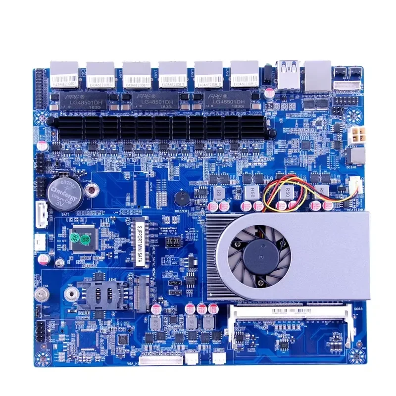 2026 Hot! 6 LAN Network Security Firewall Motherboard 6th Generation Celeron 3865 Router Mainboard
