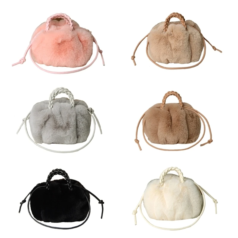 Functional Carryall Bag Furry Shoulder Crossbody Bags Handbag Suitable for Various Occasions Dropship