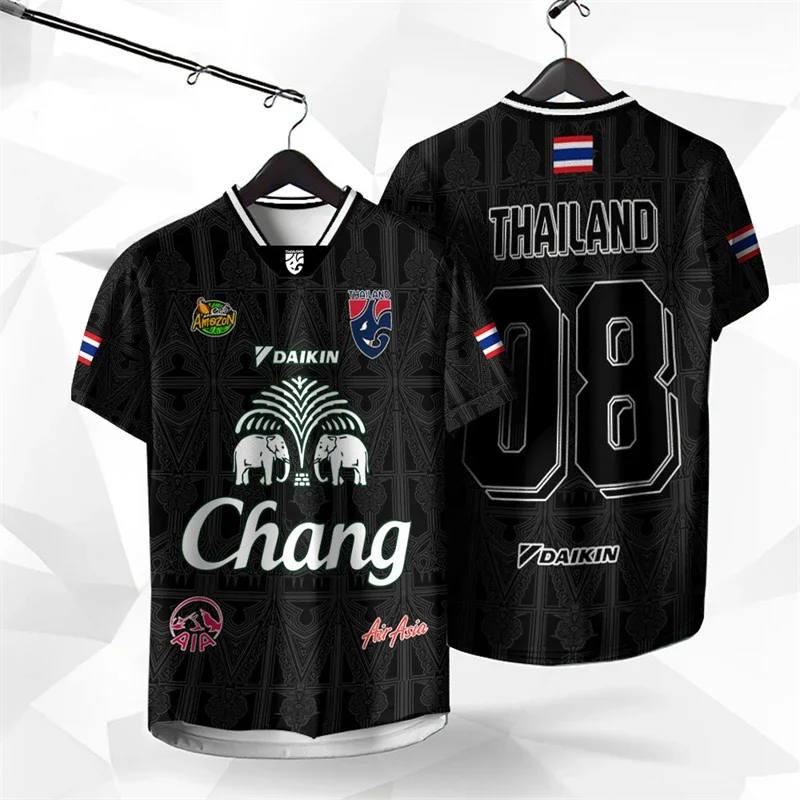 جديد صيف جديد تايلاند تشانغ الفيل ثلاثية الأبعاد مطبوعة قصيرة الأكمام الصيف الشارع تي شيرت رجل جودة عالية الرجال والنساء بلايز