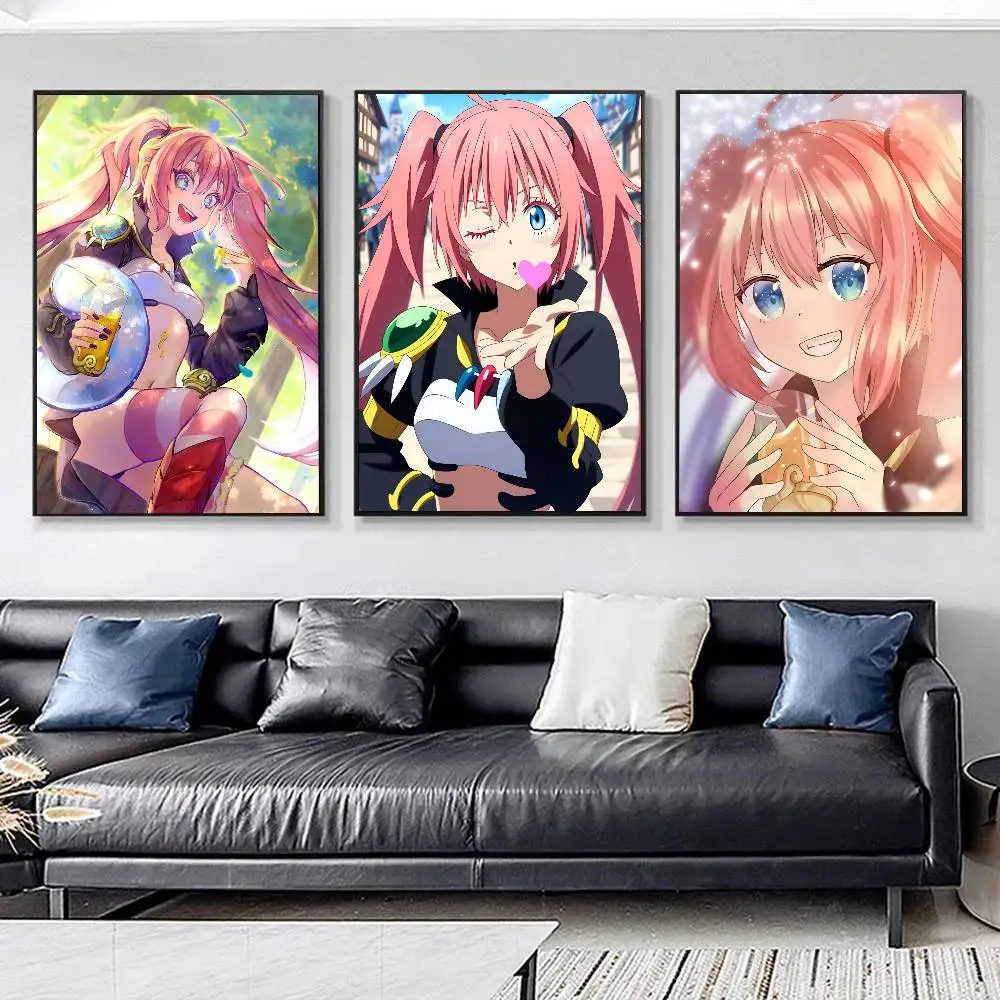 Anime R-Regarding Reincarnated to S-Slime Milim Nava Posters HD Print Vintage Wall Art Decor for Home Study Room