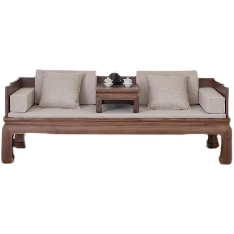 

Light luxury solid wood black walnut sofa furniture sofa set living room furniture