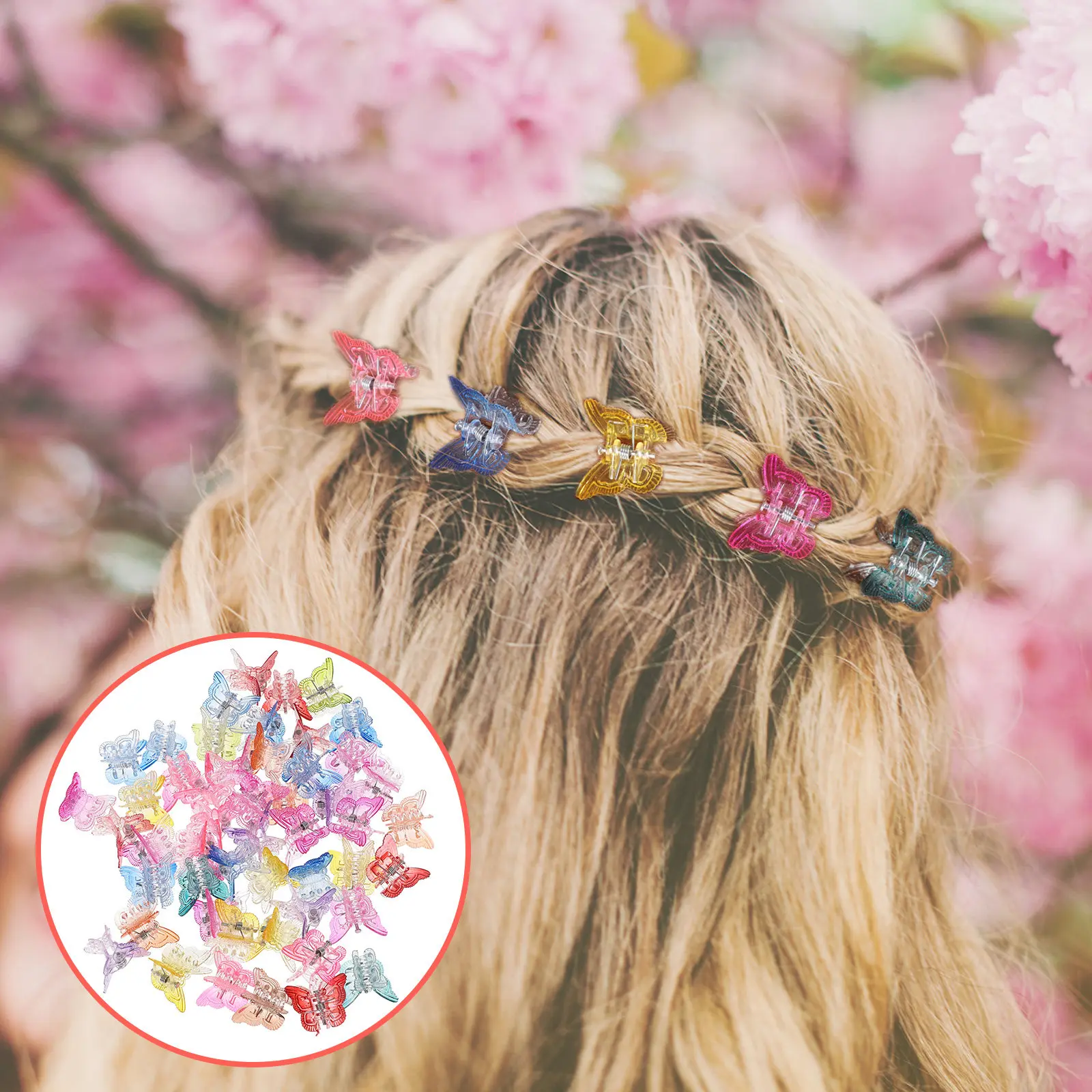 

50 шт. мини-заколок для волос в виде бабочек, модные заколки для женщин, стильные для повседневного использования, элегантный аксессуар для прически