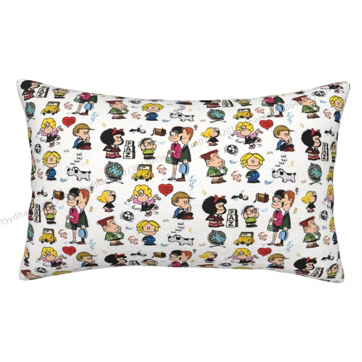 Housses de coussin imprimées de ses personnages, Mafalda, Qu37Comics, sac à dos, taie d\'oreiller respirante, décoration d\'intérieur