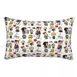 Funda de almohada con estampado de sus personajes, cubierta de cojines de mochila de cómics de Mafalda Quino, transpirable, decoración del hogar