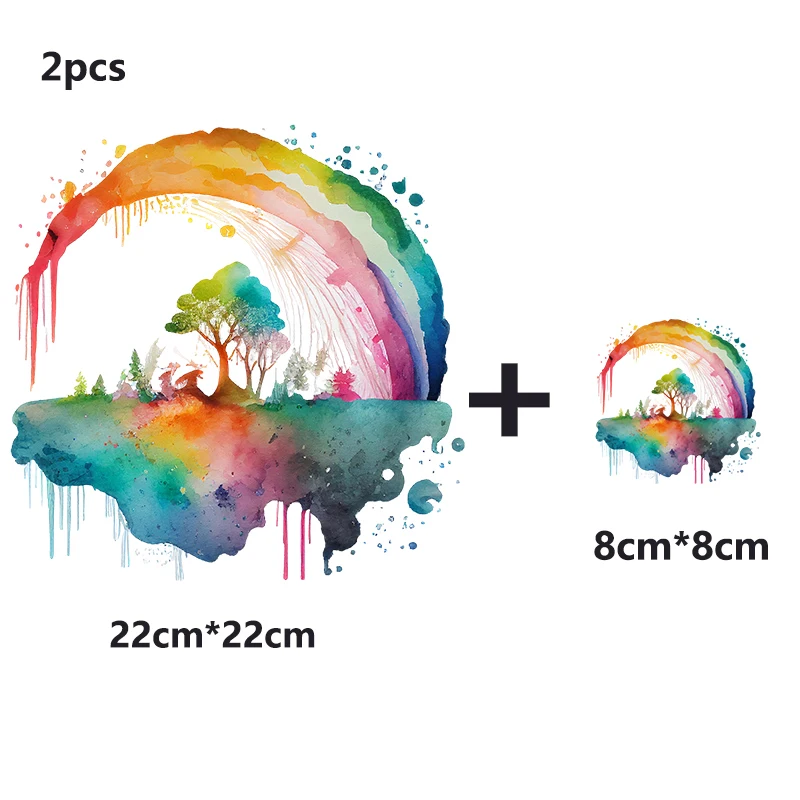 Cool And Cute Rainbow Stickers Heat Transfer Printing Stickers Iron On T-shirt Custom Moisture-resistant Decoration DIY