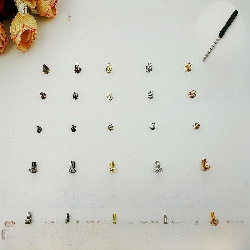 conjunto-de-parafusos-pequenos-de-precisao-para-reparo-de-bolsas-10-pecas-parafusos-de-cabeca-afundada-para-fivelas-de-cinto-ferramentas-de-manutencao-para-artigos-de-couro