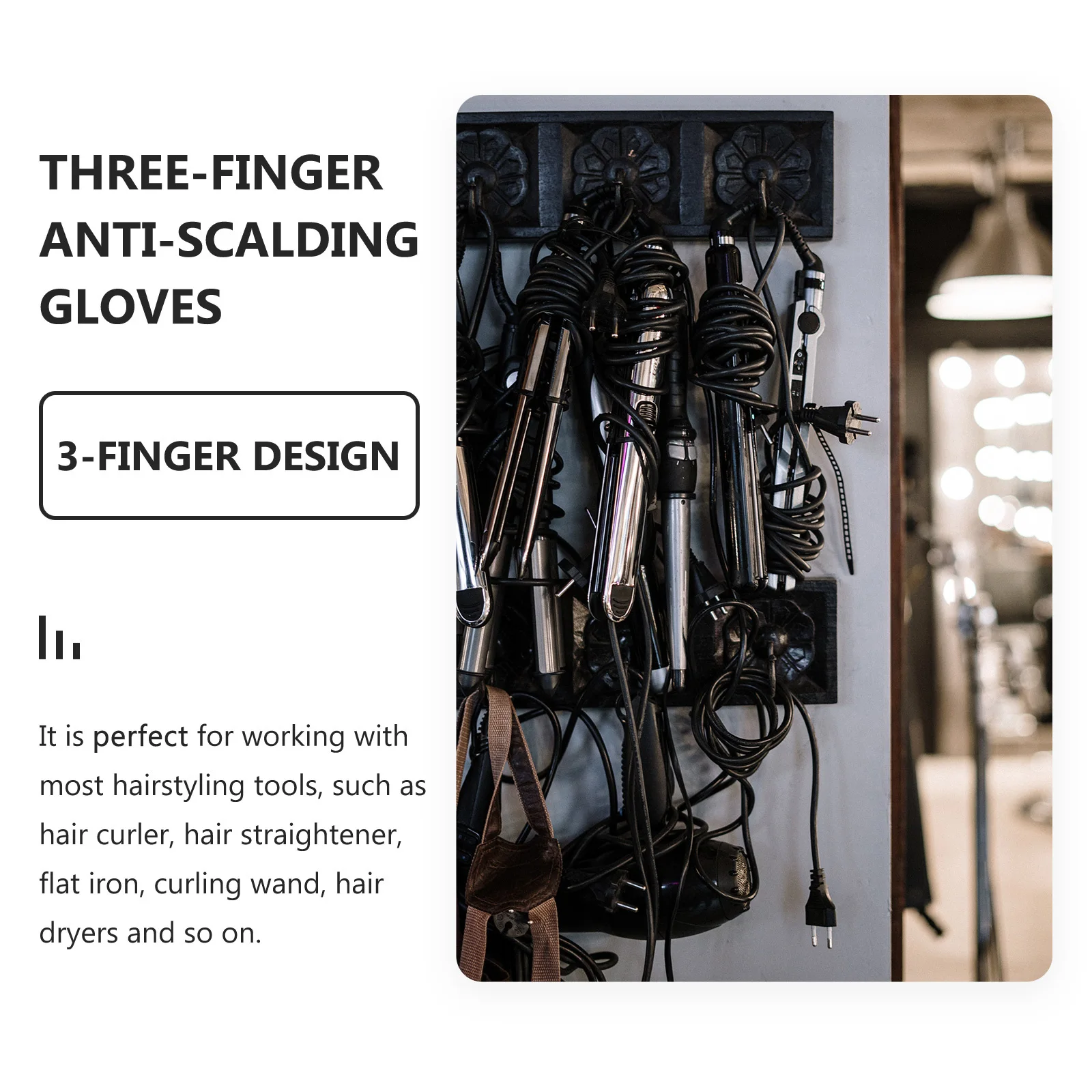 2 шт. термостойкие перчатки с 3 пальцами для завивки волос, защита для укладки волос, парикмахерская, парикмахерские перчатки