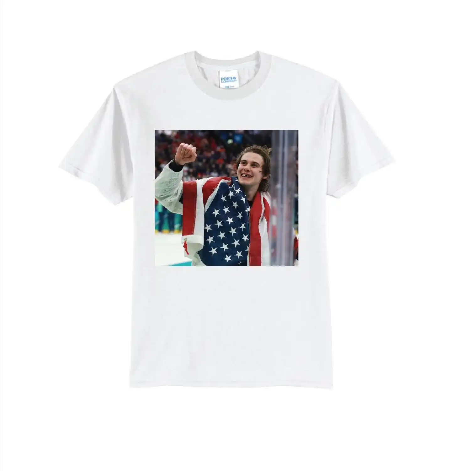 Jack Hughes USA Hockey Shirt - Jack Hughes Missing Teeth USA Hockey Photo