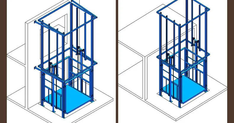 مصعد شحن كبير منصة رفع شحن هيدروليكية كبيرة الحجم مكونة من 5 طبقات #4