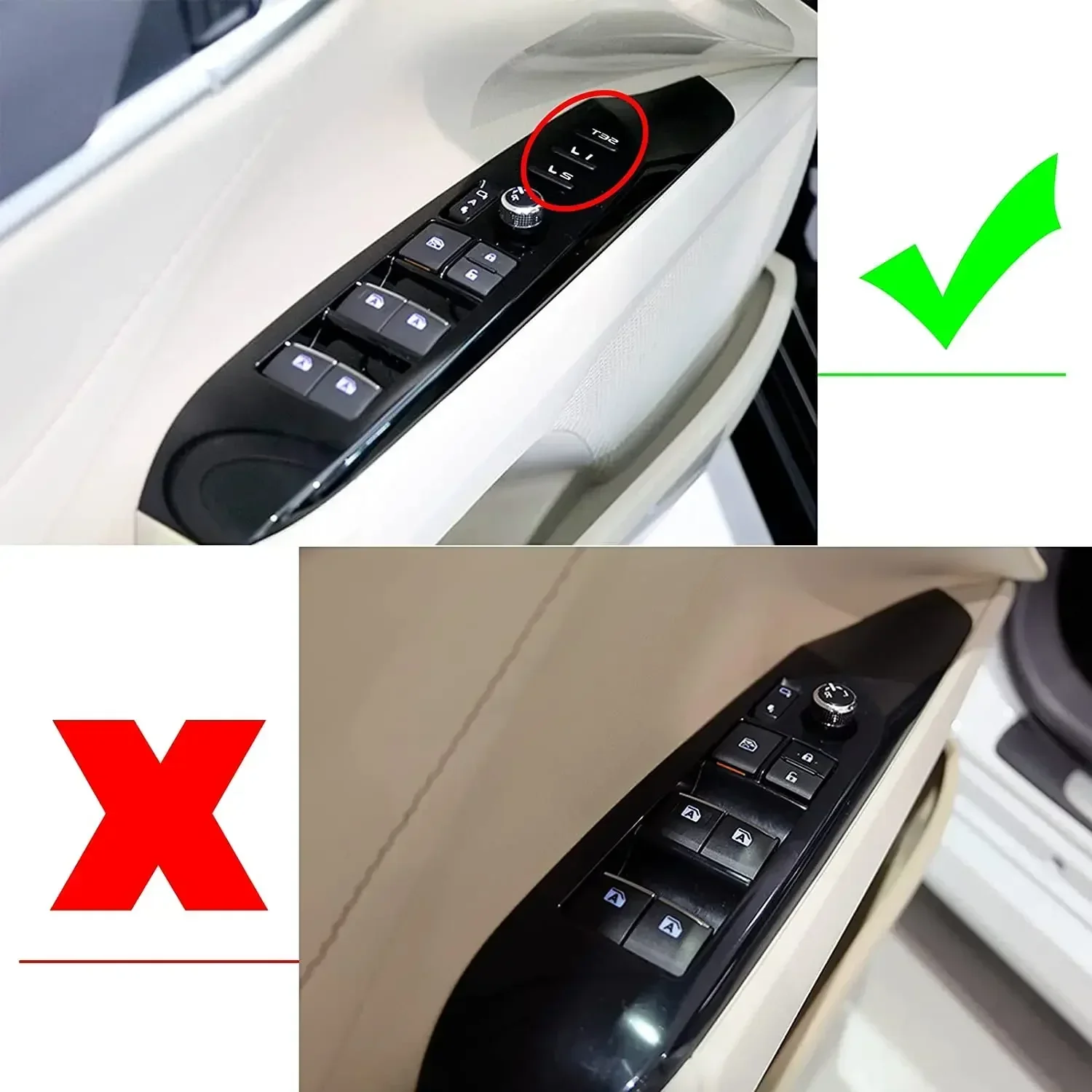 For Toyota Camry 2018-2026 Red Inner Door Window Switch Button Panel Overlay Molding Cover Lift Frame Trims Decor Car Moldings