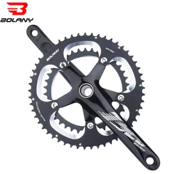 BOLANY MTB Road Bike Crankset Double-Piece Crank 170mm Hollow One-Piece Crankset 130BCD 39/53T 115mm Bicycle Accessories