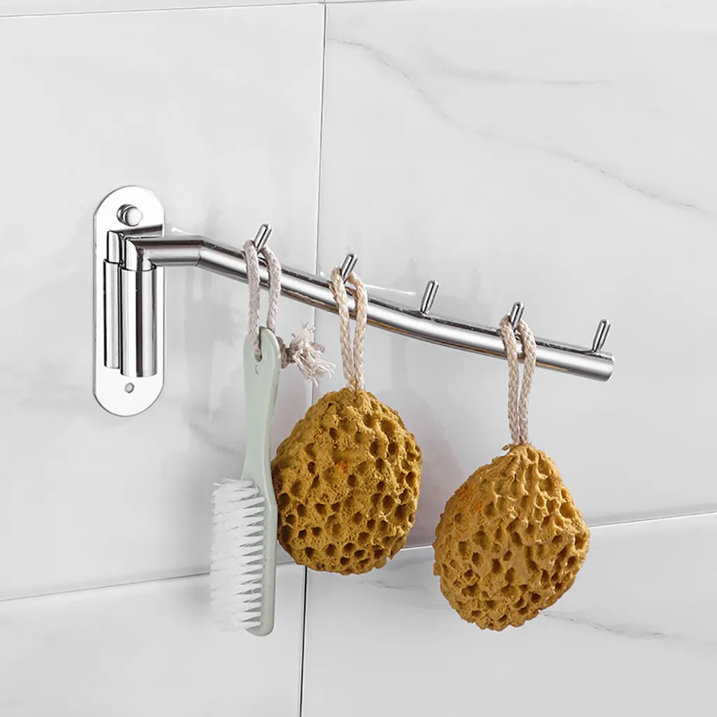 

Настенная складная вращающаяся вешалка для одежды из нержавеющей стали, складная вешалка для одежды, портативные вращающиеся вешалки для полотенец