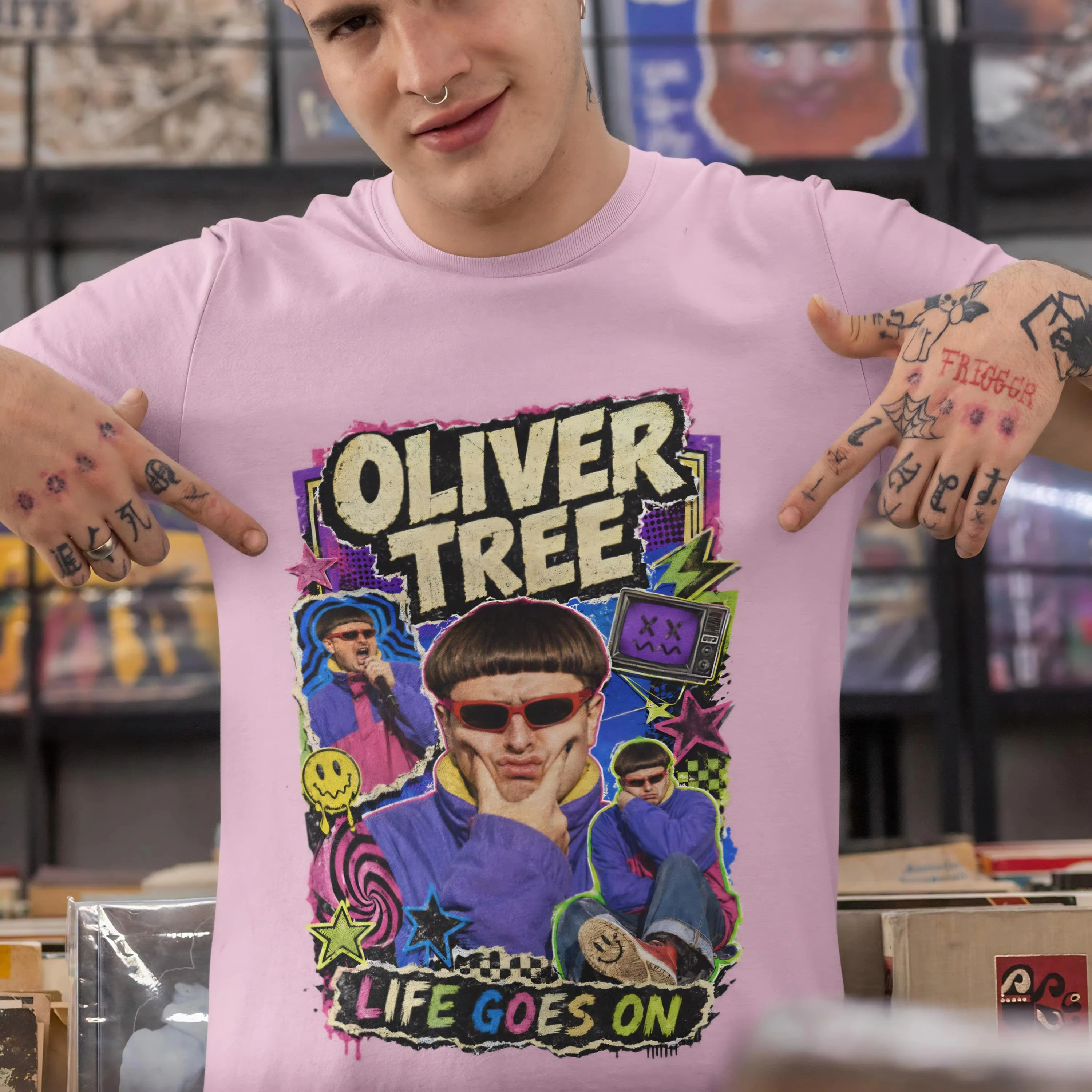 Oliver Tree Memorial Shirt Life Goes on Tee Oliver Tree Tribute Cotton T-shirt 2026 Summer Men's Women's Sweatshirts Fan Gift
