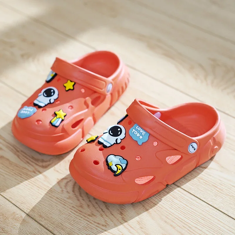 2024 New Girls Clogs Children Sandals 6-12 Years Kids Casual Summer Shoes Sports Soft Thick Sole Slippers for Girl Toddler Shoes