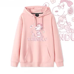 Snoopy Sweater Female Cute Japanese Soft Girl Sweet Pink Hooded Large Size Korean Version Loose Coat Spring  Autumn 18-24y Soft