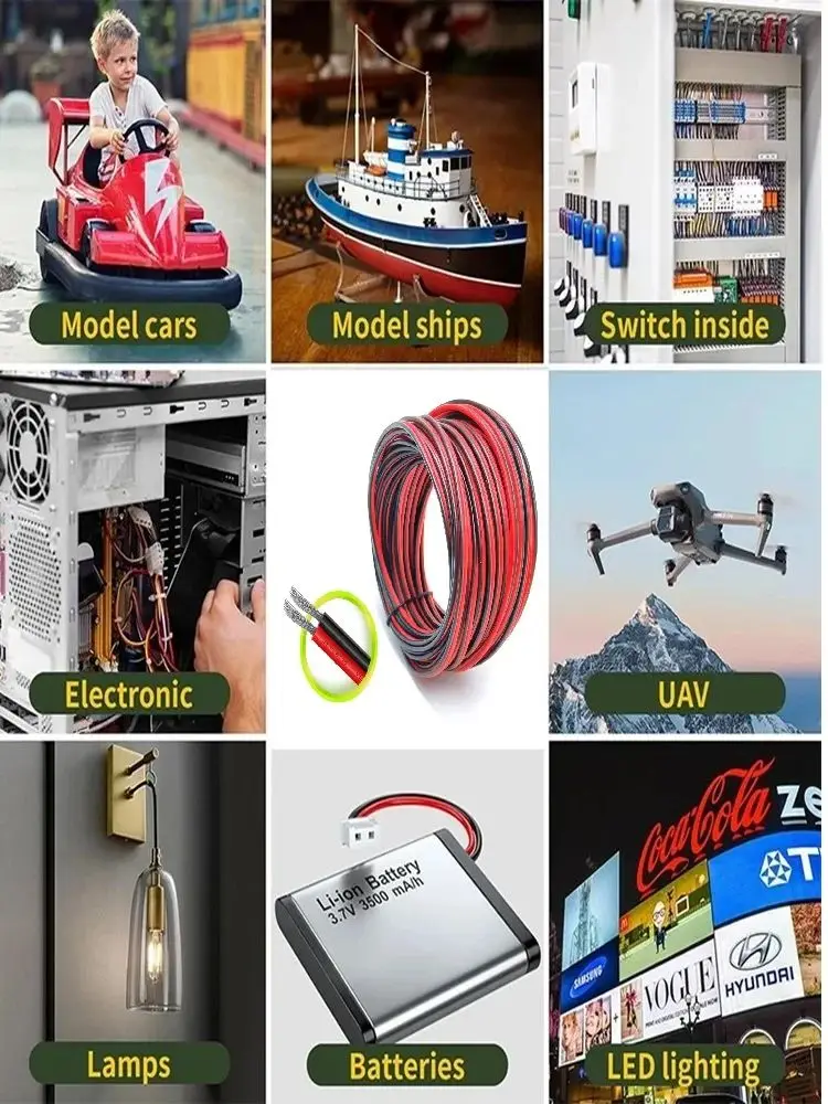 12V Rood Zwart Aansluitdraad 2 Pin Automotive Platte Kabel LED Verlengdraden Voor Deurbel LED Lint Lamp tape Verlichting Luidsprekers - afbeelding 2