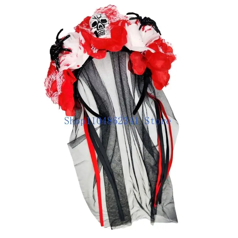5asd Halloween Party Dance Hairband Fashion Ribbon Design Arachnid Floral Hair Charm #3