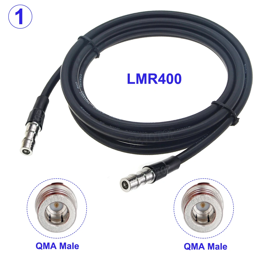 Imagem -02 - Cabo Macho para Conector Reto Qma Macho Jumper Coaxial rf de Baixa Perda 507 Lmr400 Pigtail 50 Ohm30m 15cm-30m 1pc Lmr400