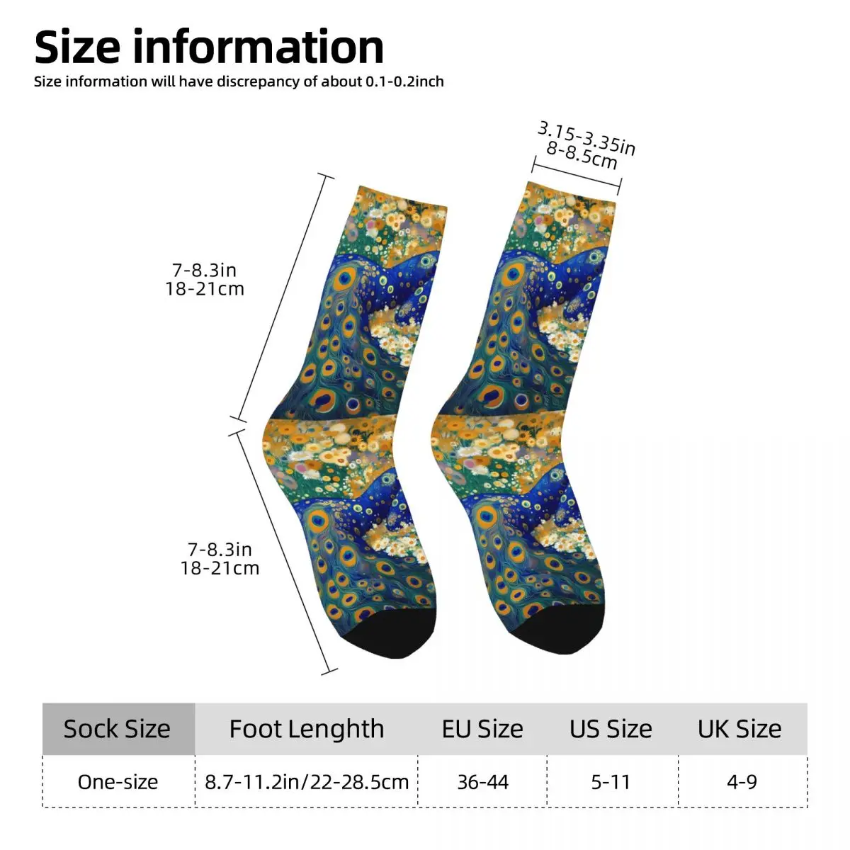 Gustav Klimt Painting Art Sock Printed Man Polyester