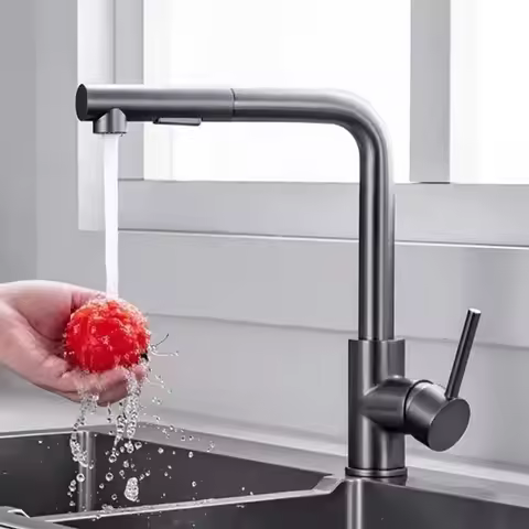 Pull Out Kitchen Sink Faucet Two Model Stream Sprayer Nozzle Stainless Steel Hot Cold Wate Mixer Tap Deck Pull-out Kitchen Crane